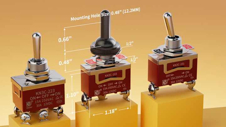 3PDT ON-OFF-ON Locking Latching Toggle Switch 3 Position 3 Way