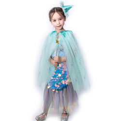 2020 New Design Party Cape Sparkle Mint Party Cape Sparkle Mint Cape Dress