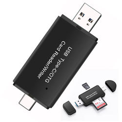 3 in1 OTG Card Reader  Black support SD+TF card Type-c 3.0 Micro USB3.0 High Speed Multifunction Card Reader For Macbook laptop