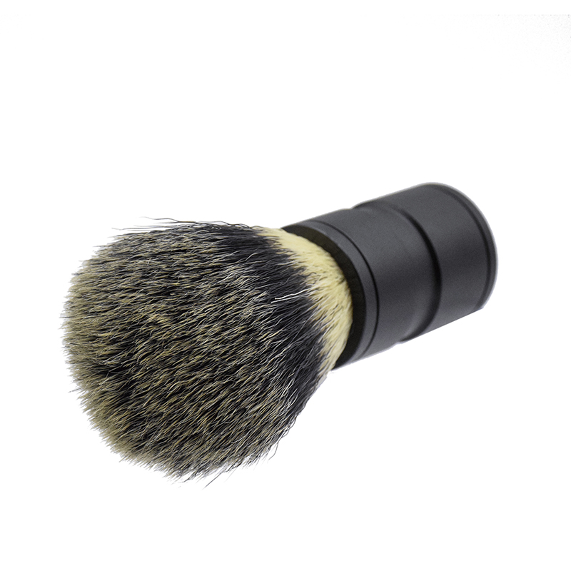 Black Aluminum Oxidation metal handle bristle beard brush for beard soap shaving