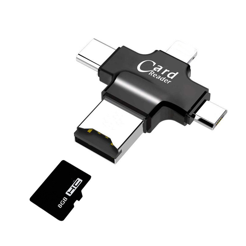 Заводская цена, 4 в 1, адаптер для SD-карты, кардридер с разъемом Micro USB Type-C USB для iPhone