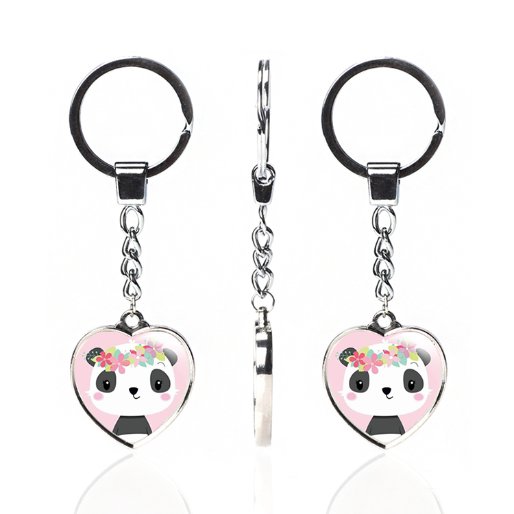 Новое прибытие оптом мультфильм животных шаблон серии Пользовательские двухсторонние аксессуары для ключей