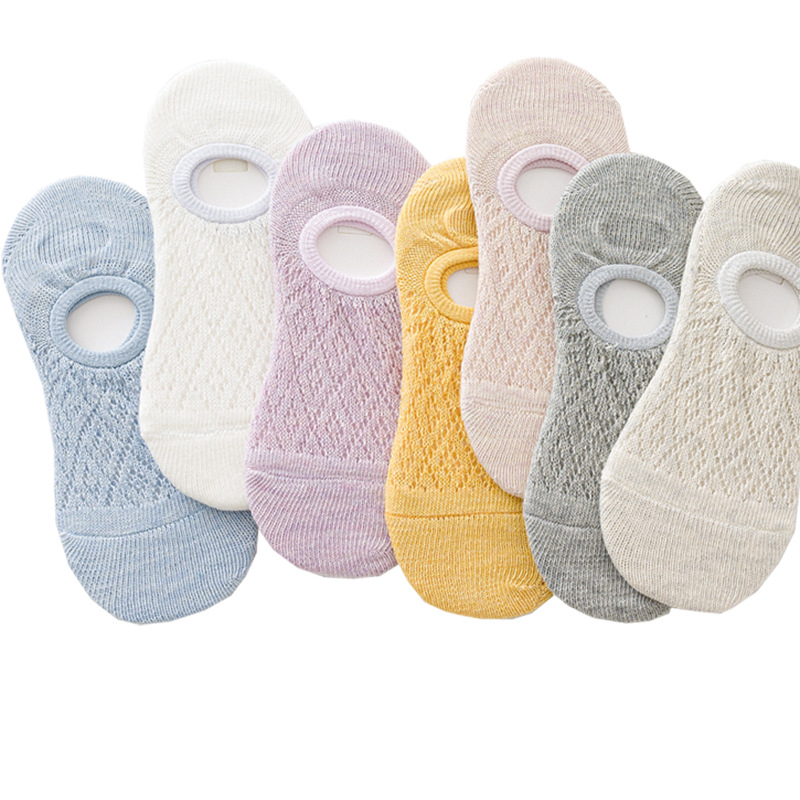 Новые хлопковые женские носки, сетчатые дышащие полые носки, женские невидимые силиконовые Нескользящие женские носки