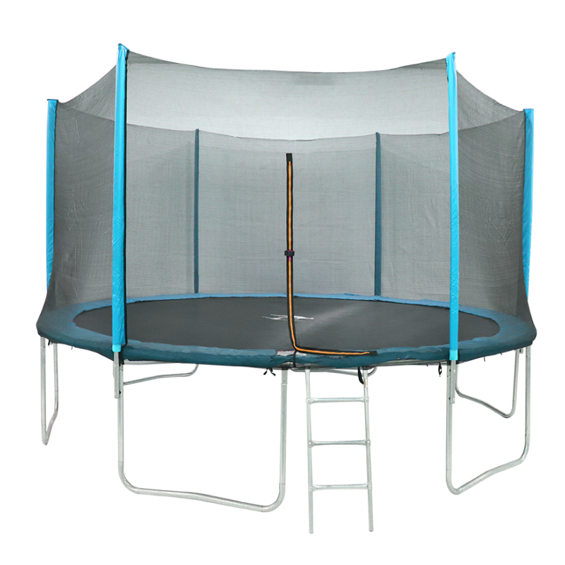 Тренировочный батут с внутренней защитной застежкой-молнией и лестницей для взрослых и детей, батут большой вместимости 13 футов