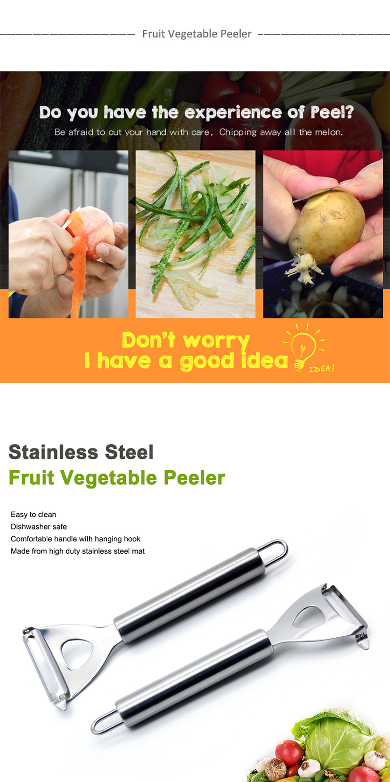 Stainless Steel Vegetable Fruit Peeler Cutter Slicer Peeler with Non-Slip Stainless Steel Handle kitchen accessories