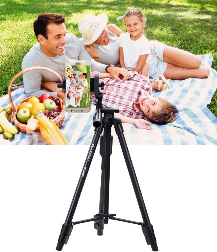 Yunteng VCT-5208 Aluminum Smartphone Travel Selfie Tripod for Mobile Phone Camera