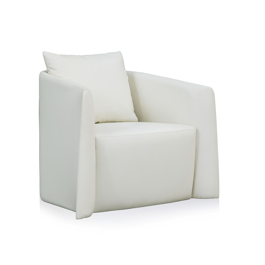 Quality modern public area solid wood sofa white color