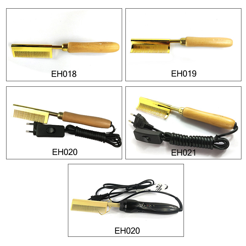 Wholesale amazon private label logo gold peigne chauffant cheveux,hair straightener professional electric pink hot comb brush