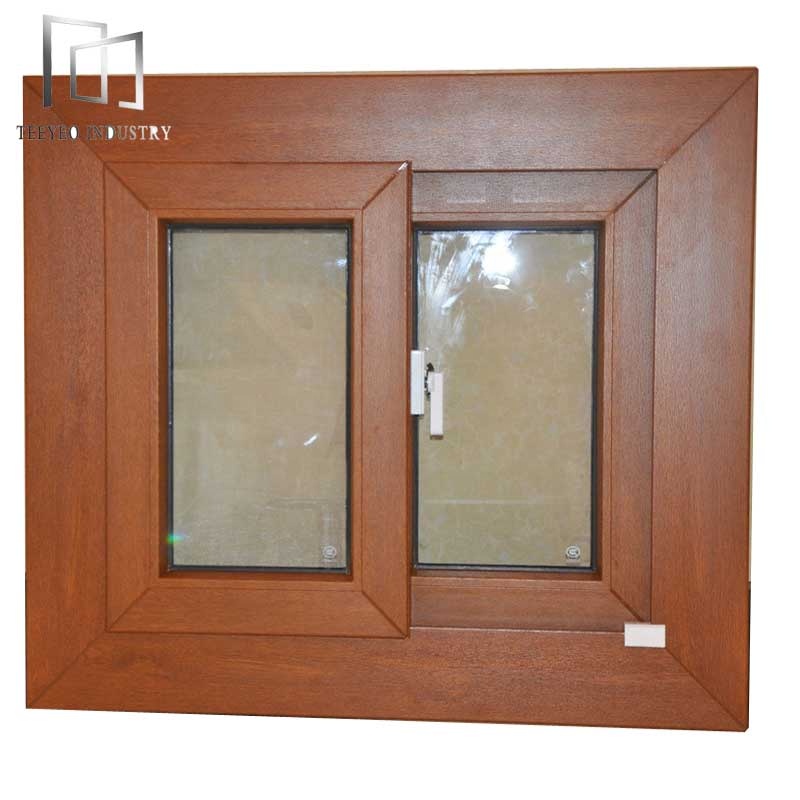 Teeyeo Woodgrain PVC Janela Deslizante Janela de Plástico PVC de Alta Qualidade