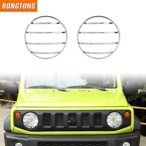 WOVELOT 1 Pair Car Headlight Lampshade Shield Protective Decorative Baffle Headlight Lampshade Trim For Suzuki Jimny 2007-2015 Black