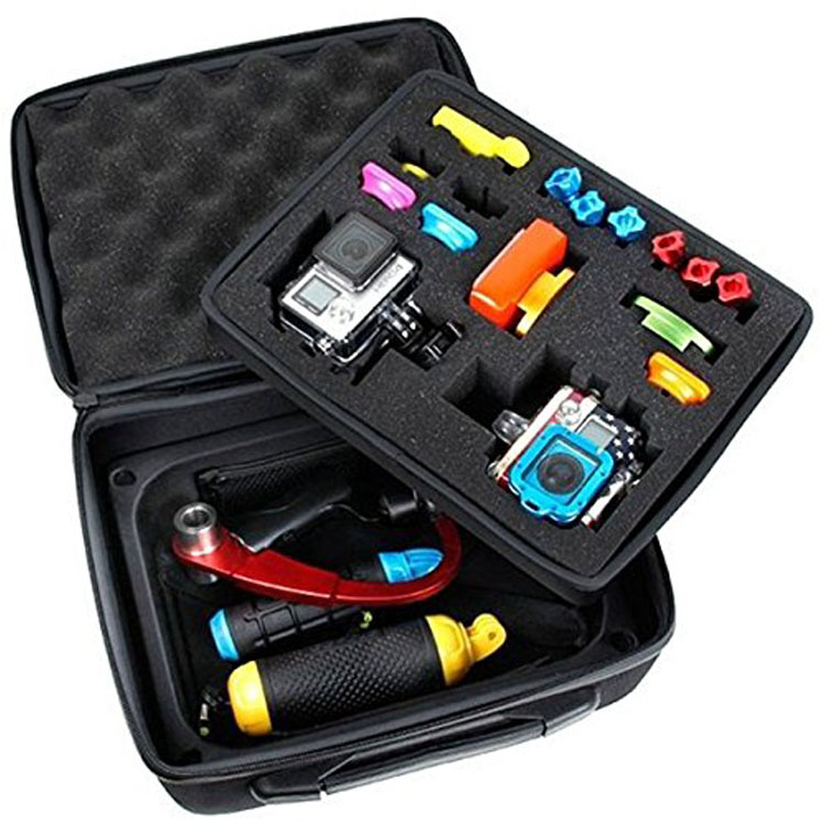 Противоударный чехол с задней застежкой-молнией и закрытым эко-дружественный и прочный Eva экшн-камеры Go Pro камера чехол с ремешком