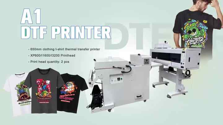 New Digital A1 24 Inch 60cm 2 Heads XP600 I3200 Dtf Printer with Powder ...