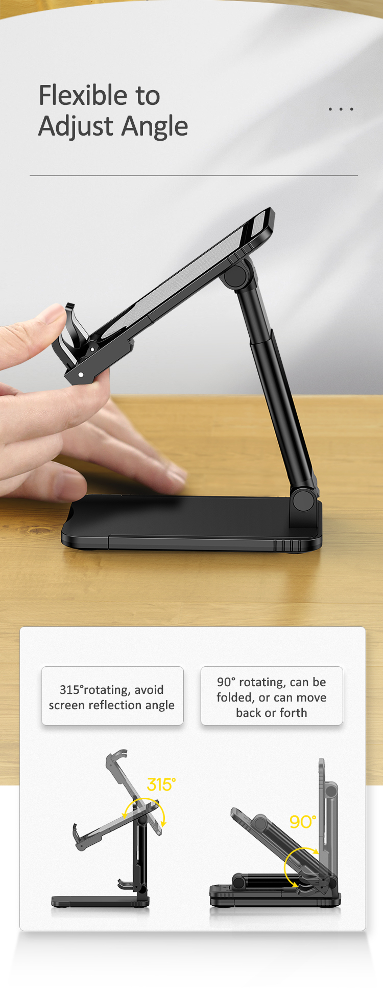 USAMS US-ZJ059 Retractable Desktop Phone and Tablet Holder Stand 32 H9fb1a1d200d641719fb34b44c24a59ab0