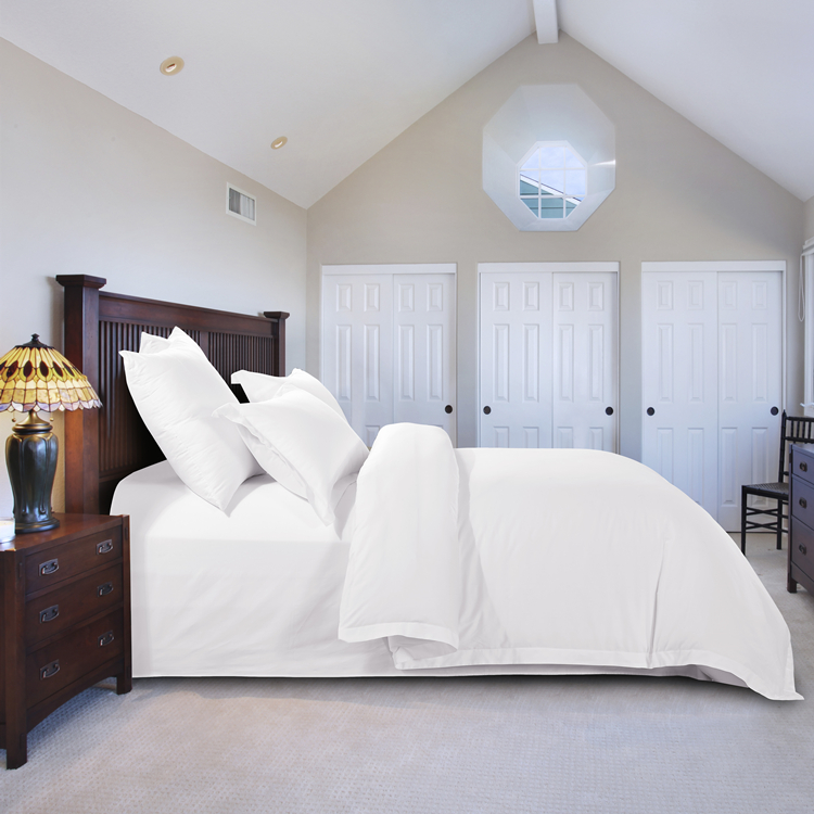 Wholesale White Cotton Bedsheet Bedding Set Luxury Hotel Bed Sheet