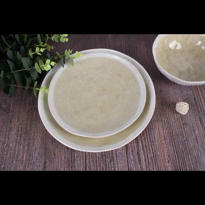 Modern Debossed Stoneware 16-Piece Dinnerware Set, Plain White