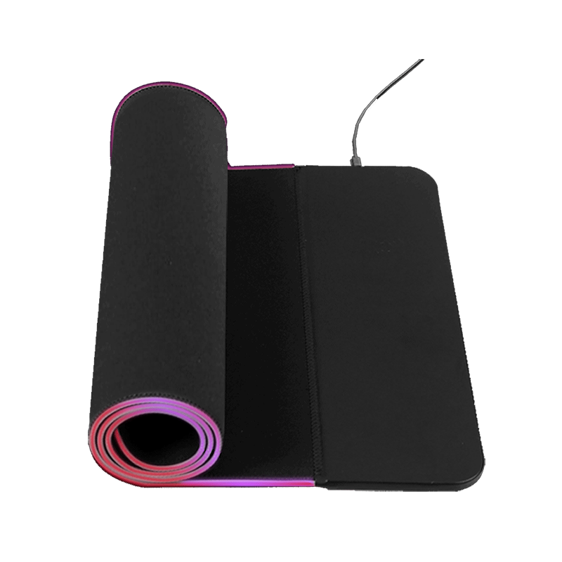 Беспроводной коврик для мыши, беспроводное быстрое зарядное устройство 5 В/2 А, коврик для мыши с большим профессиональным RGB игровым ковриком для клавиатуры со светодиодным индикатором