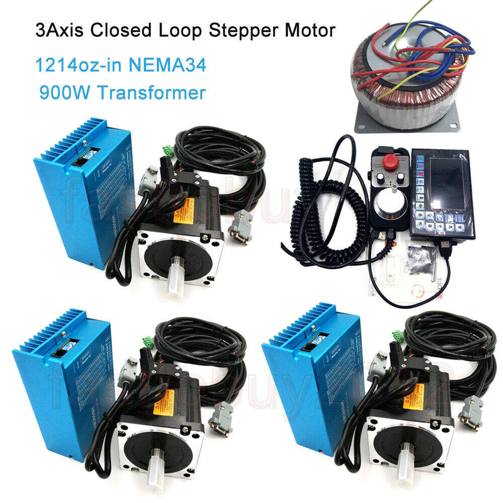 1214oz-in Close Loop Stepper Motor Nema34 8.5NM DSP Drive//Power Supply//PC Cable