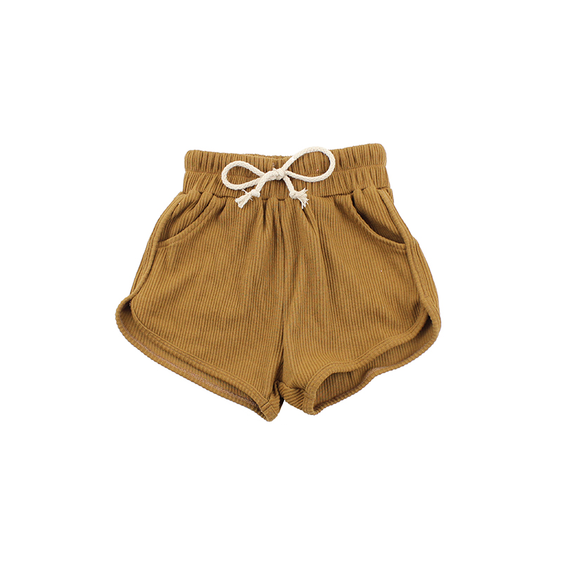 Летние шорты для маленьких мальчиков, однотонные окрашенные органические хлопковые трикотажные летние шорты с эластичным поясом для маленьких мальчиков