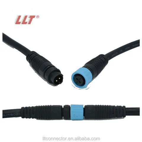 Waterproof Connector LLT-USA M16 IP68 2 Pin Rear Panel Mount Male Female Plugs 