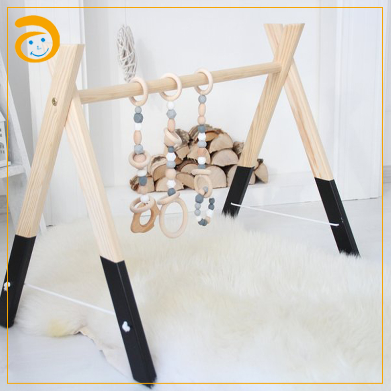 Экологичный Деревянный обучающий коврик для тренажерного зала, игрушка для детей, игровой тренажерный зал