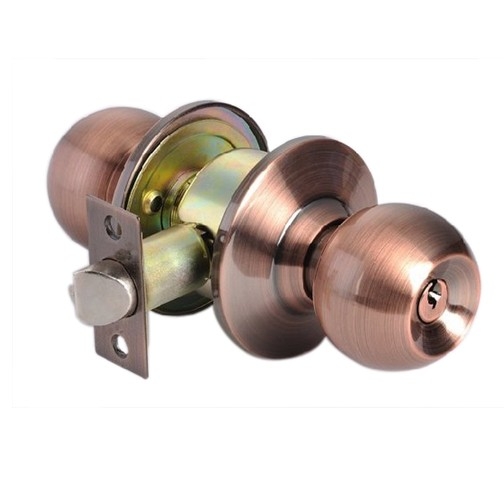 Античные медные ножницы цилиндрическая Ручка Дверной замок для входной двери