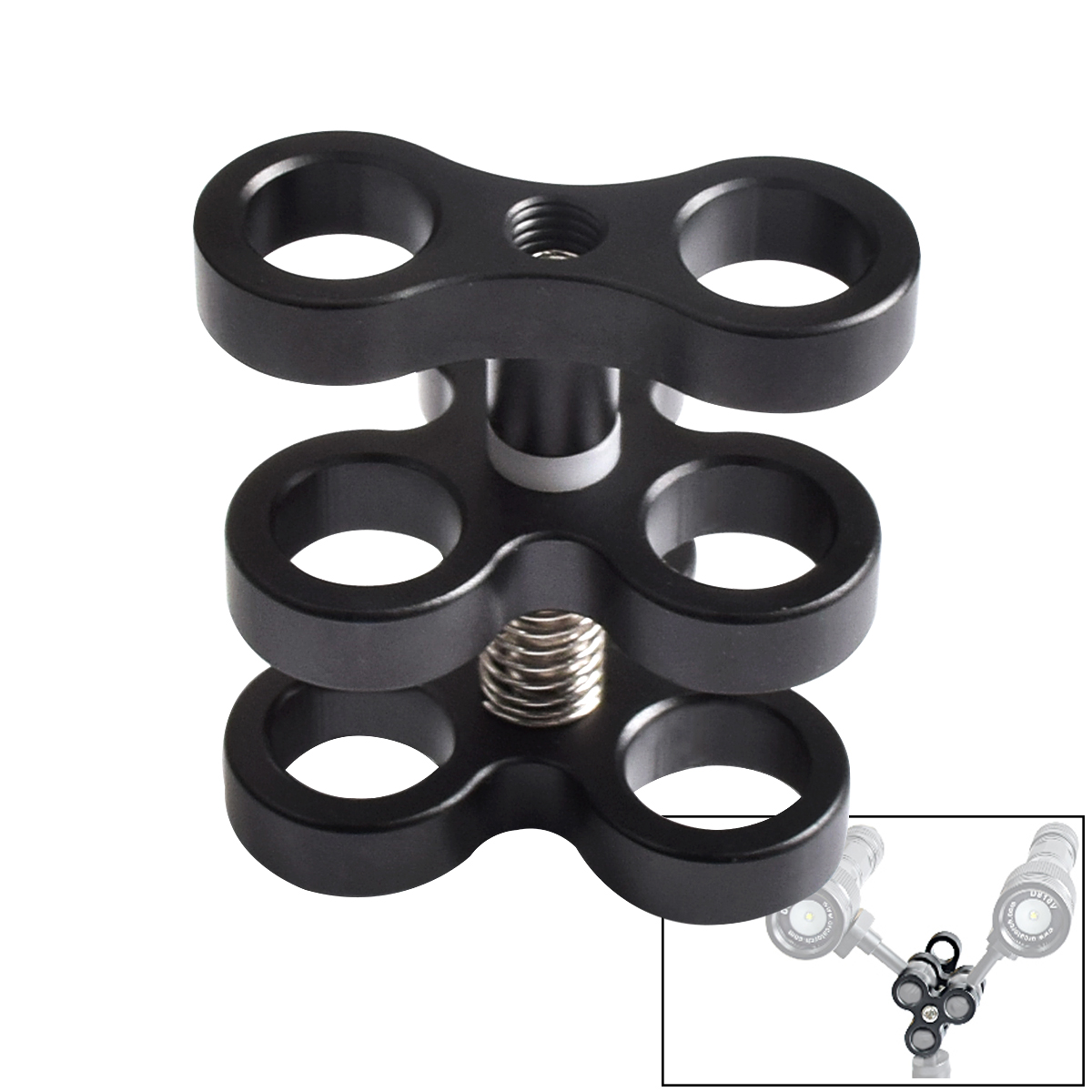 Алюминий шаровой шарнир оружия 3 Раздел шаровой шарнир Зажим заполнить свет держатель лампы для дайвинга подводной фотографии факел