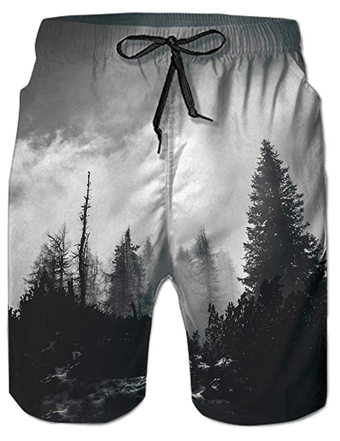 M/&S/&W Mens Oversized Beach Pants Casual Printing Fashion Beach Shorts