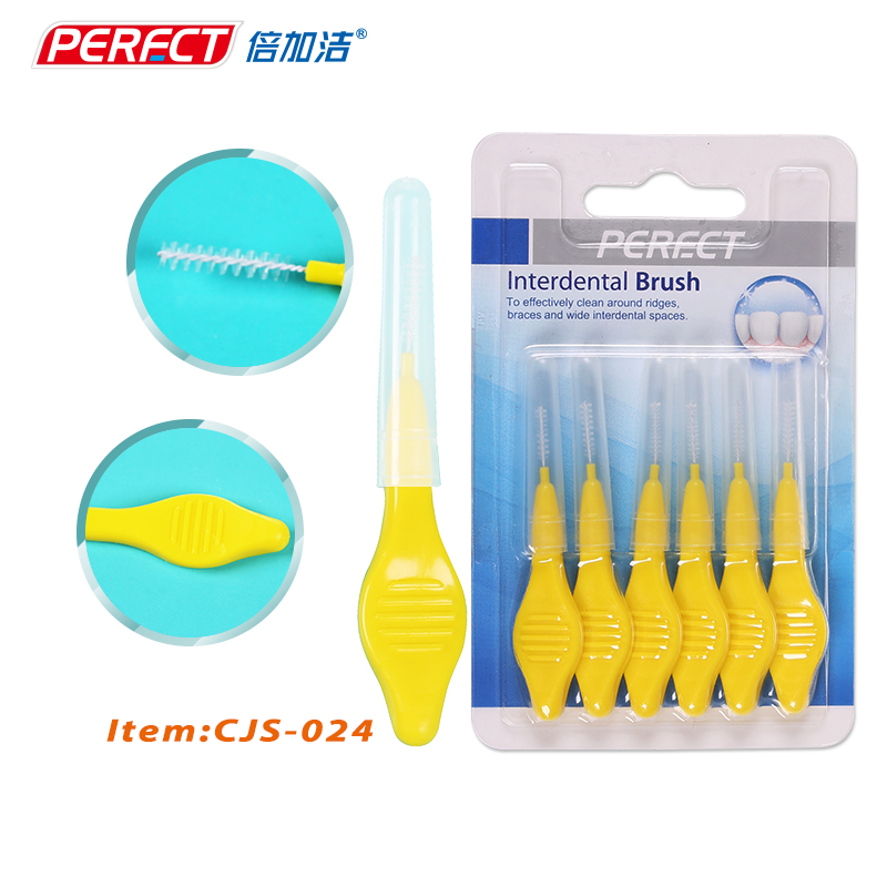 6 шт Упаковка Ортодонтическая Стоматологическая I-shape межзубная щетка Refill с колпачками