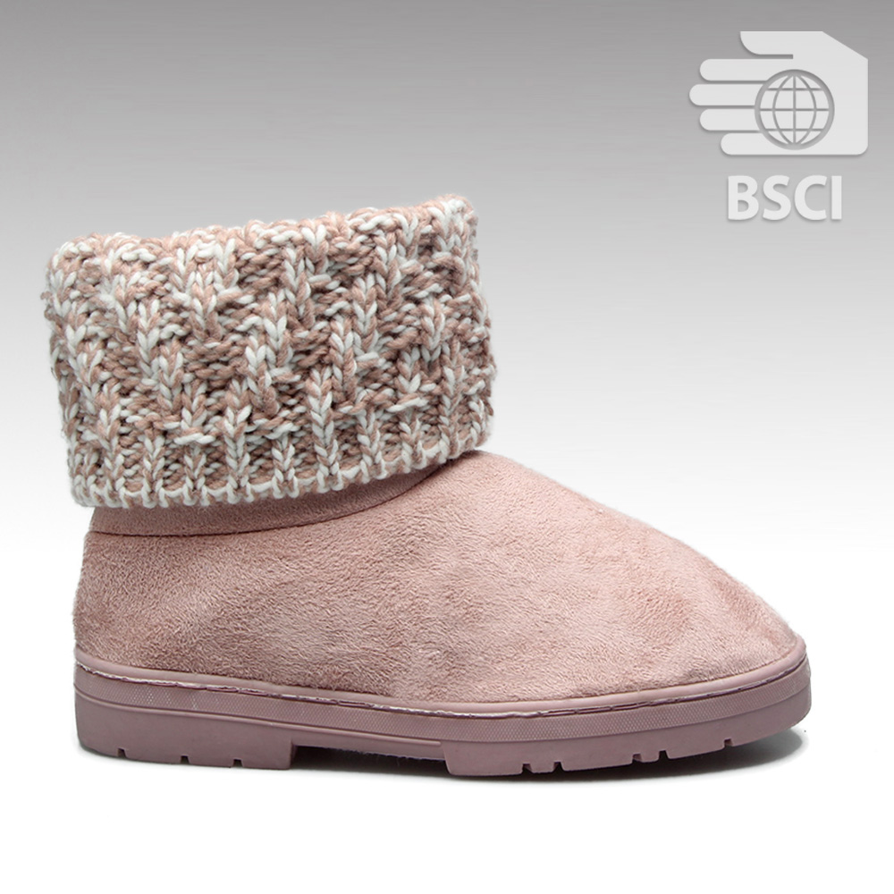 Одобренная BSCI НОВАЯ Трикотажная резиновая подошва с подкладкой из искусственного меха зимние женские сапоги для снега