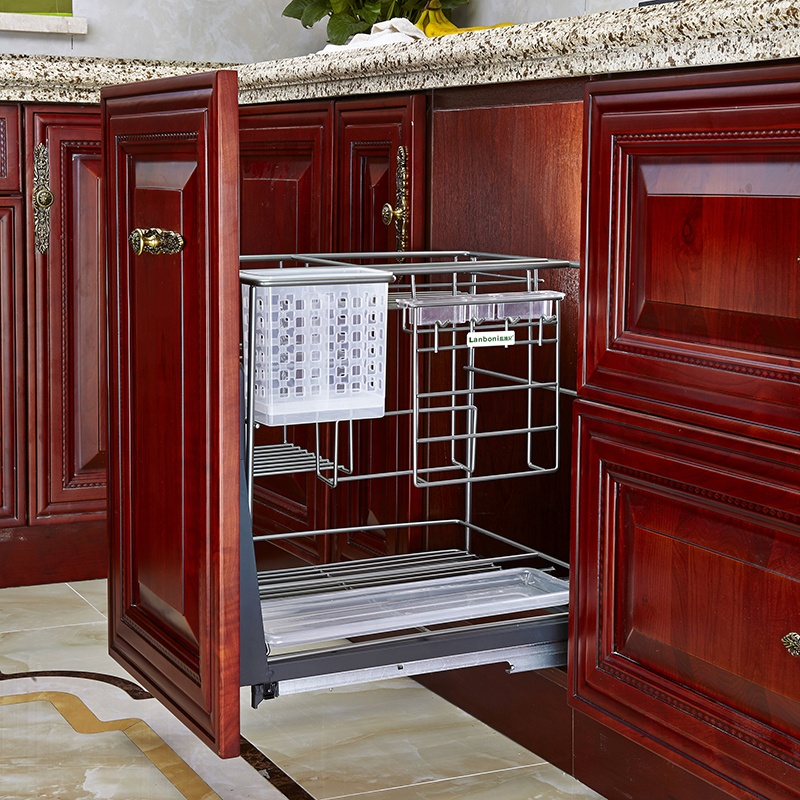 Новый дизайн вытащить из нержавеющей стали ящик Корзина для кухонной посуды