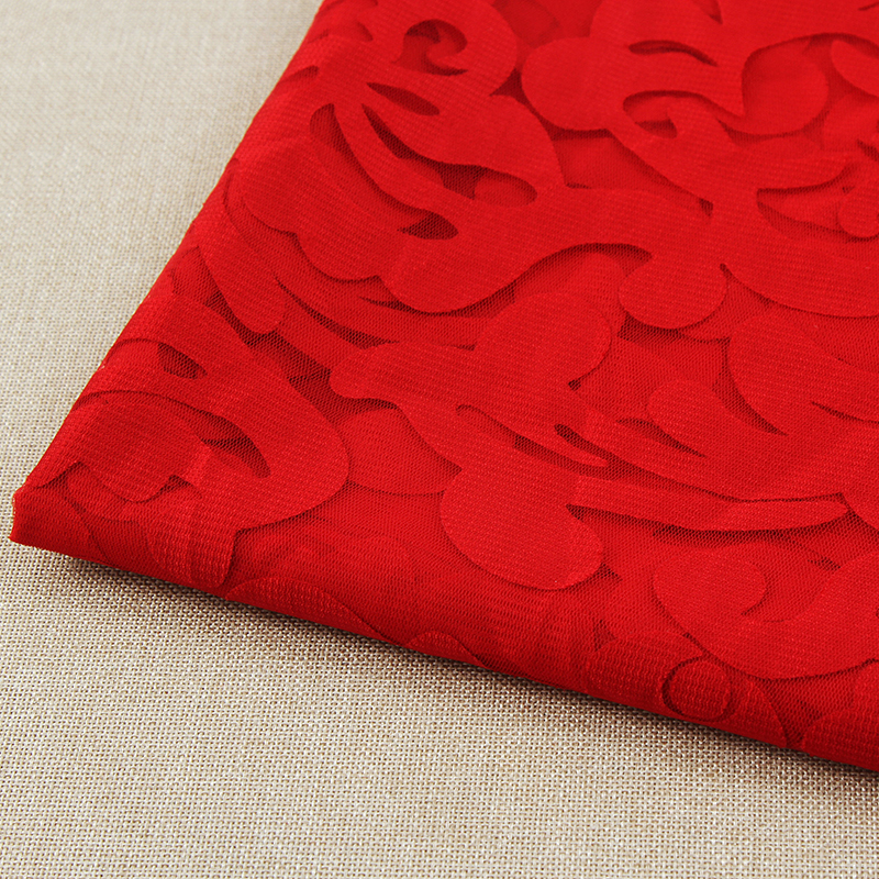 Chinese suppliers sell cheap red fancy soft transparent burnt fabric for dress