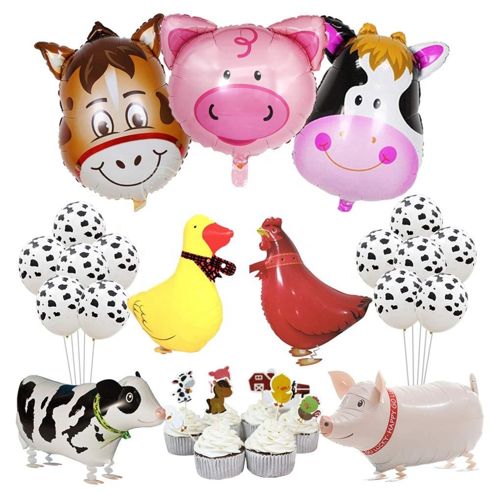 EasternHope Decorações Do Partido Fazenda Andando Balões Animal de Fazenda de Coco Do Queque Do Aniversário Fontes da Festa de Menino ou Meninas Curral