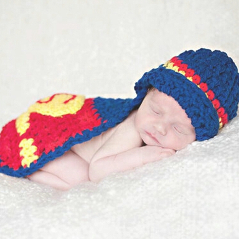 Комплект одежды для новорожденных мальчиков; комплект одежды для фотосессий; Костюм Супермена; плащ и шляпа; 0-6 месяцев