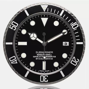 Wholesale 14 Inch Stainless Steel Analog Luxury Gift Wall Clock With Date Home Decoration