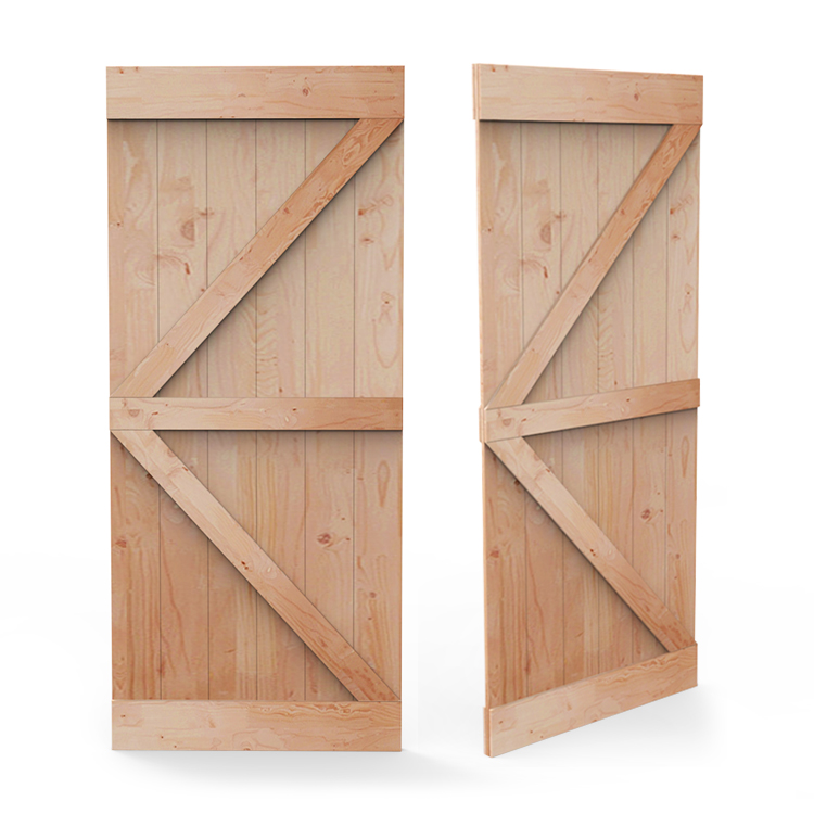 Produk Baru Interior Kayu Solid Lembaran Geser Pintu Gudang Panel Kayu Desain Pintu