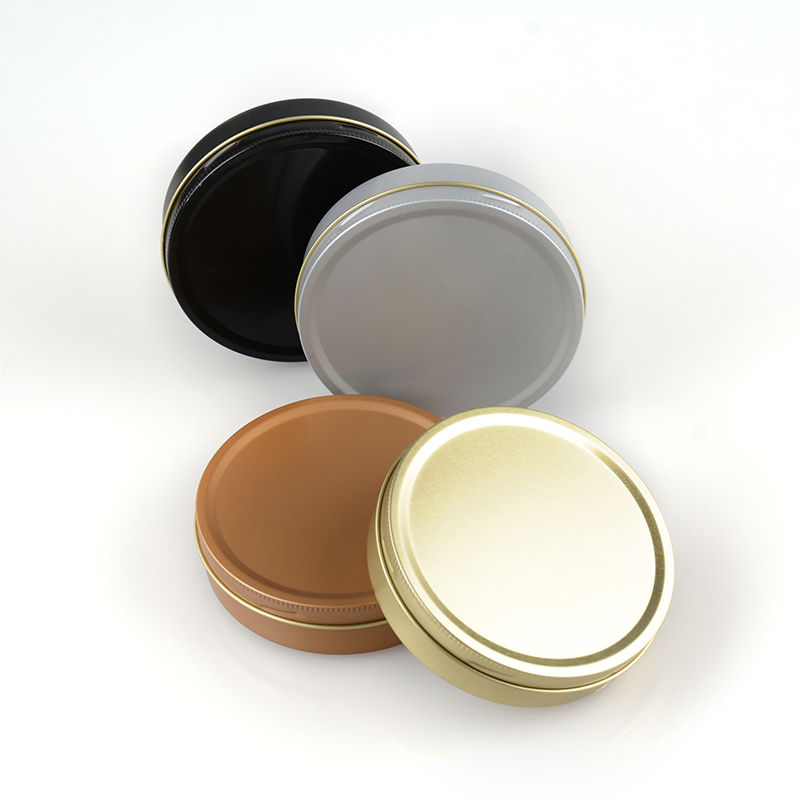 Черная круглая свеча с принтом, восковые металлические коробки, оптовая продажа