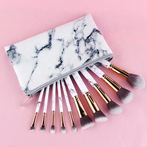 Hot sales 10pcs marble makeup brush cosmetic brush sets