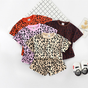 2PCS Set Cute Baby Girls Clothes 2019 Summer Toddler Kids Leopard Tops + Shorts Outfits Children Girl Clothing Sets