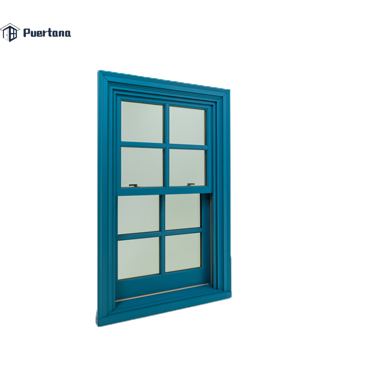 Estilo americano De Madeira De Alumínio Janela de Madeira Revestido de Alumínio Única Janela Pendurado