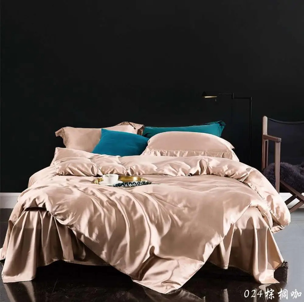 60S Tencel, летнее постельное белье 100% Lyocell, 4 шт. постельных принадлежностей (подушка, пододеяльник, простыня)