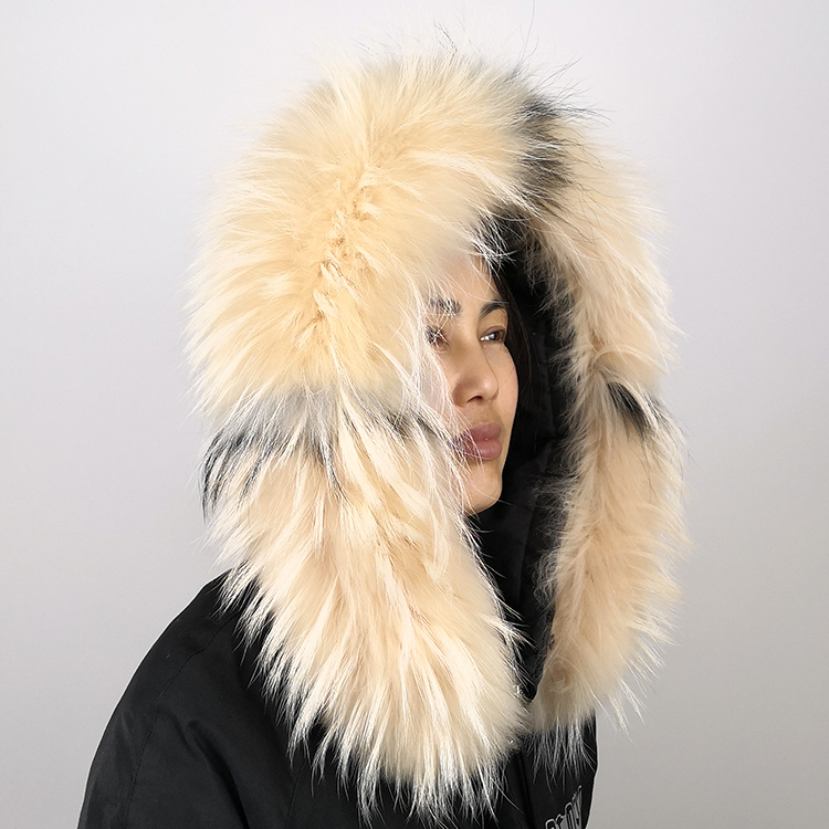 Супер качество натуральный Сращивание меховой воротник животных искусственный мех енота