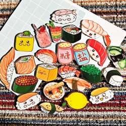 Newly food snack hamburger dessert bread sushi acrylic pin badge