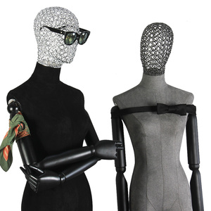 Half body mannequin with metal head for store