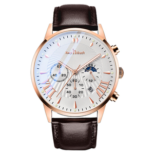Top selling fashion men luxury quartz watches fashion genuine leather wristwatch