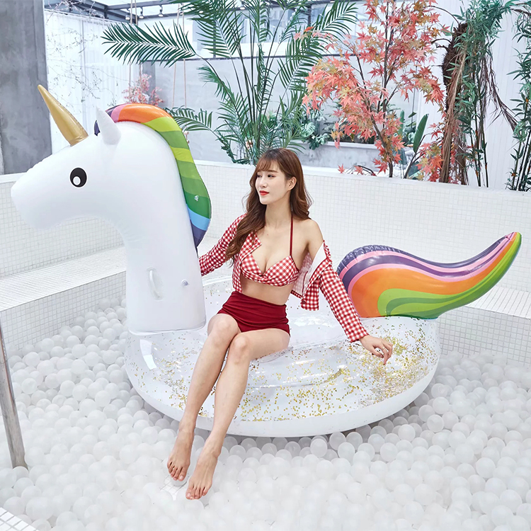 Wholesale Spot Inflatable Unicorn Pool Float120cm Inflatable Unicorn Flash Pool Float