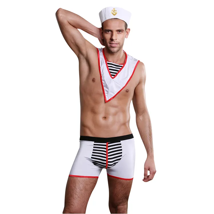 Fábrica de China, tamaño europeo para hombres sexy, traje de marinero con g...