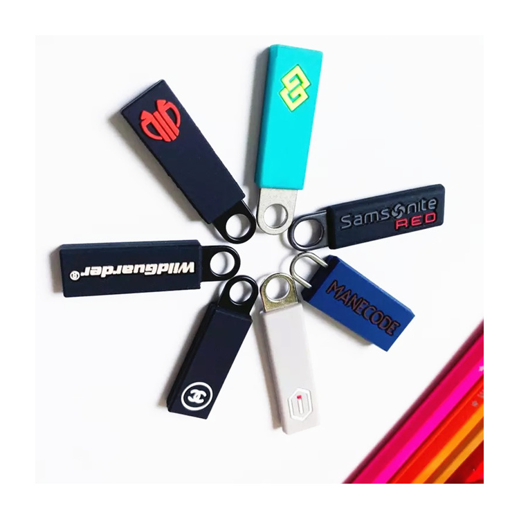 Оптовая продажа по заводской цене, недорогой пластиковый резиновый Съемник на молнии с напечатанной головкой курсора