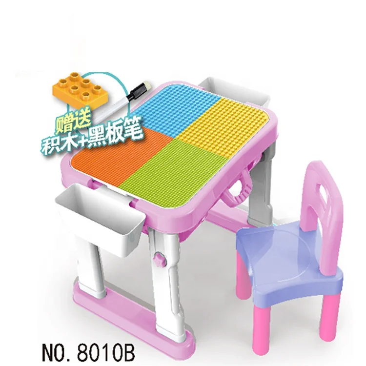 Креативный сборный обучающий конструктор стол и стул набор с магнитной ручкой для рисования доски для детей