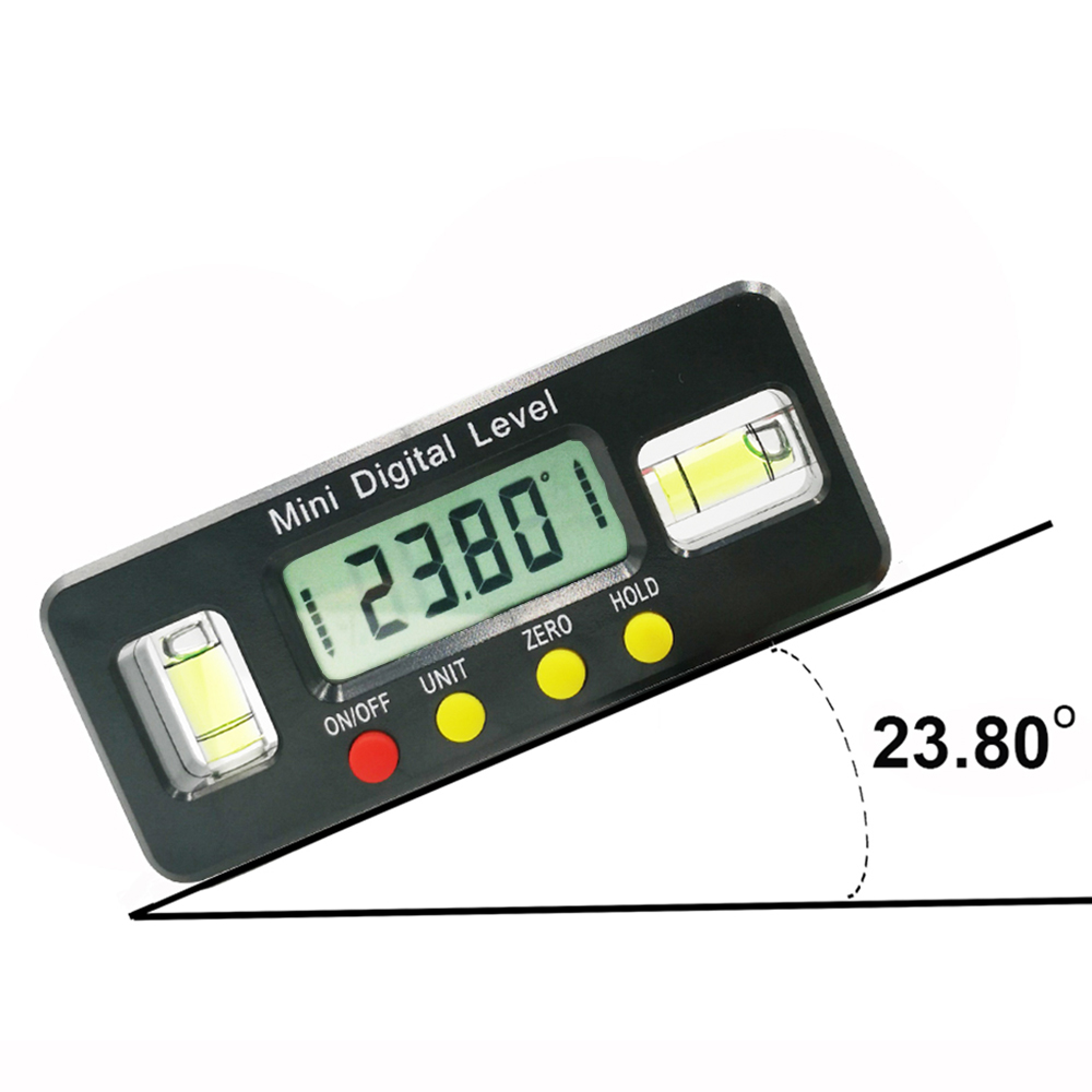 200mm Mini Inclinom/ètre num/érique,360 degr/és 100-200mm Num/érique Angle Finder Inclinom/ètre LCD R/étro-/Éclairage Niveau,utilis/é dans le domaine de la mesure dangle et de niveau