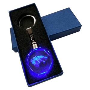 Hot Sale LED Crystal Keychain For Game Of Thrones House Stark